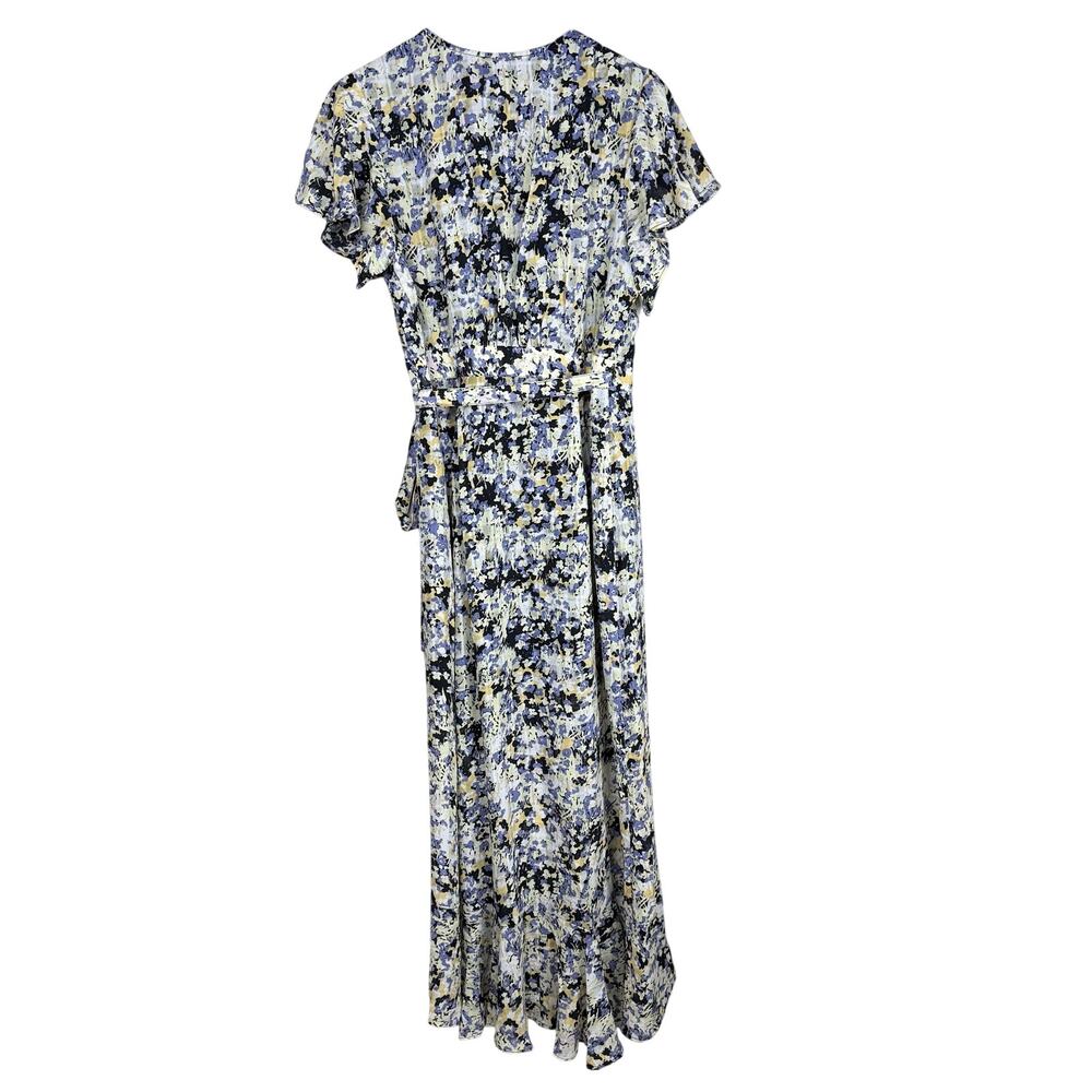NEW Floral Print Wrap Ruffled Midi Dress LARGE - Picture 10 of 11